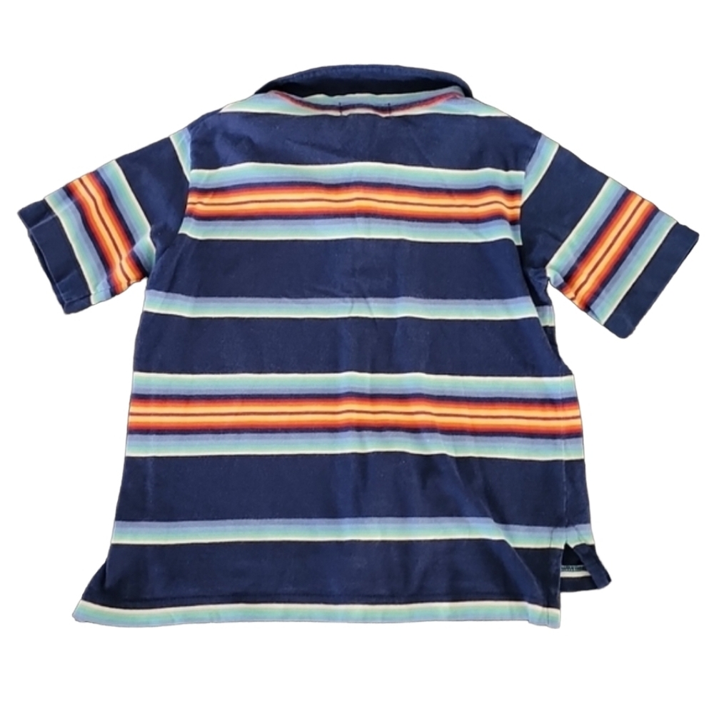 VINTAGE POLO RALPH LAUREN Rainbow Striped Polo Shirt Boys 4T Retro Stripes - Picture 5 of 10
